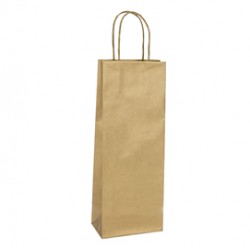 Shoppers portabottiglie - carta biokraft - 14 x 9 x 38 cm - oro - Mainetti Bags - conf. 20 pezzi