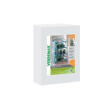 Serra Azalea - 3 ripiani - 70 x 50 x 125 cm - acciaio verniciato/PVC - verde/trasparente - Verdemax