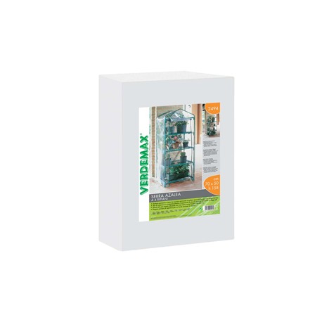 Serra Azalea - 4 ripiani - 70 x 50 x 158 cm - acciaio verniciato/PVC - verde/trasparente - Verdemax