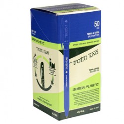 Penna sfera Tratto Uno Green - punta media 1 mm - blu - Tratto - conf. 50 pezzi