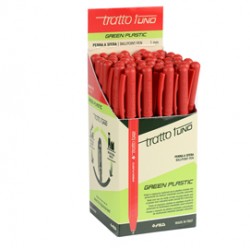 Penna sfera Tratto Uno Green - punta media 1 mm - rosso - Tratto - conf. 50 pezzi