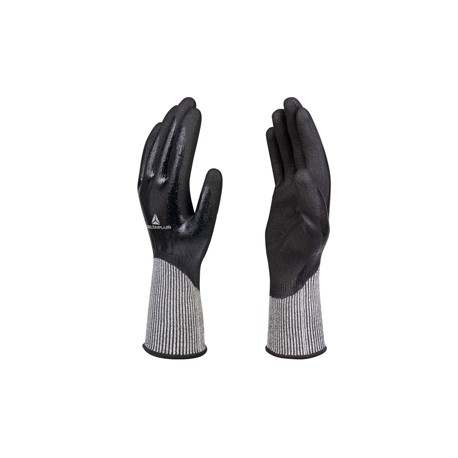 Guanti antitaglio Venicut D04 - maglia deltanocut - palmo in doppio nitrile - taglia 10 - nero - Deltaplus