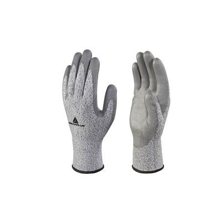 Guanti antitaglio Venicut B04 - maglia tricot econocut - palmo in poliuretano - taglia 08 - grigio - Deltaplus - pack 3 