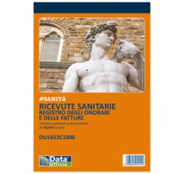 Blocco ricevute sanitarie numerate - 100/2 copie autoricalcanti - 21,5x14,8cm - DU1653C1000 - Data Ufficio