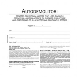 Registro autodemolitori - 200 pagine numerate - DU134020000 - Data Ufficio