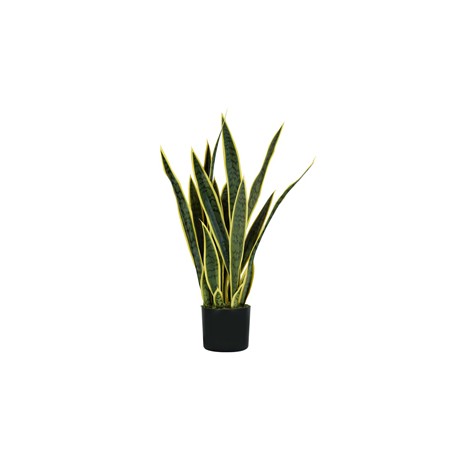 Pianta ornamentale Sansevieria - artificiale - 21 foglie - 75 cm - PE - King Collection