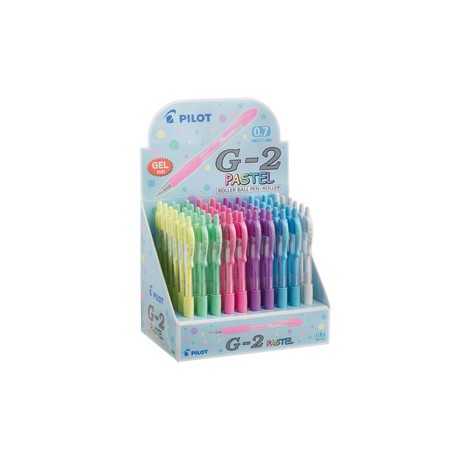 Roller gel scatto G-2 - 0,7 mm - colori assortiti pastel - Pilot - Display 60 pezzi