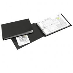 Raccoglitore Sanremo 2000 - 42 x 30 cm album - 4 anelli a D 40 mm - dorso 5,5 cm - nero - Sei Rota