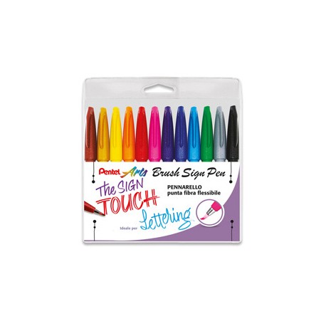 Pennarello Sign Pen - colori assortiti - Pentel - conf. 12 pezzi