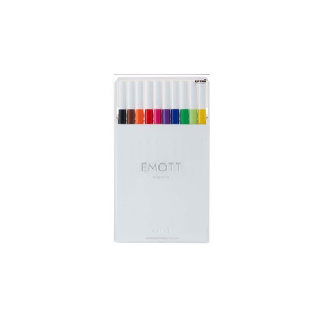 Fineliner Emott - tratto 0.4 mm - colori assortiti standard - Uni Mitsubishi - conf. 10 pezzi