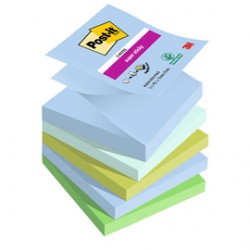 Blocco Post it® Super Sticky Z Notes - R330-5SS-OAS - 76 x 76 mm - colori Oasis - 90 fogli - Post it® - conf. 5 pezzi