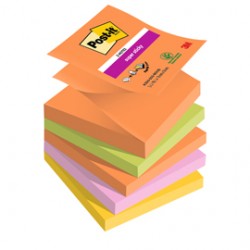 Blocco Post it® Super Sticky Z Notes - R330-5SS-BOOS - 76 x 76 mm - colori Boost - 90 fogli - Post it® - conf. 5 pezzi