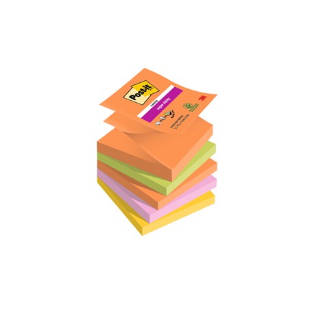 Blocco Post it® Super Sticky Z Notes - R330-5SS-BOOS - 76 x 76 mm - colori Boost - 90 fogli - Post it® - conf. 5 pezzi