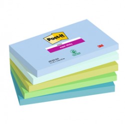 Blocco Post it® Super Sticky - 655-5SS- OAS - 76 x 127 mm - colori Oasis - 90 fogli - Post it® - conf. 5 pezzi