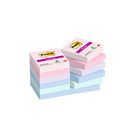 Blocco Post it® Super Sticky - 622-12SS-SOUL - 47,6 x 47,6  mm - colori Soulful - 90 fogli - Post it® - conf. 12 pezzi