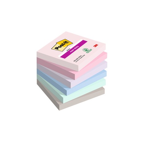 Blocco Post it® Super Sticky - 654-6SS-SOUL - 76 x 76 mm - colori Soulful - 90 fogli - Post it® - conf. 6 pezzi