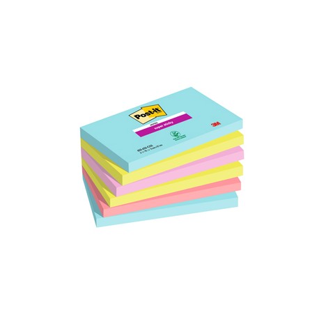 Blocco Post it® Super Sticky - 655-6SS-COS - 76 x 127 mm - colori Cosmic - 90 fogli - Post it® - conf. 6 pezzi