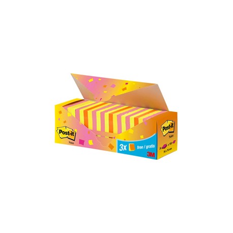 Blocco foglietti Post it® Super Sticky - 654-NP24 - 76 x 76 mm - colori assortiti - 100 fogli - Post it® - conf. 24 bloc