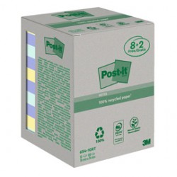 Blocco foglietti Post-it  - 76 x 76 mm - carta riciciclata - 100 fogli - colori pastel - Post-it  - conf. 10 pezzi