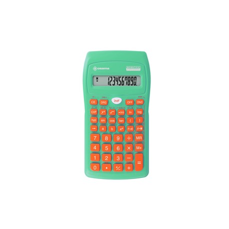 Calcolatrice scientifica BeColor - 10+2 cifre - verde acqua - tasti arancione - Osama