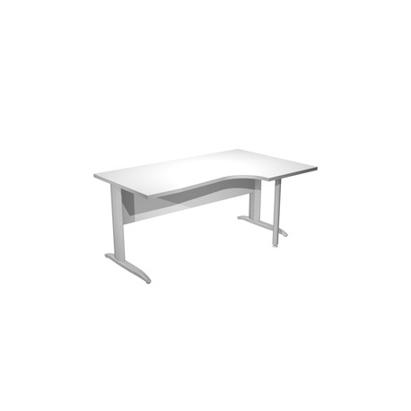 Scrivania Compact Destro Easy - 160 x 60/80/100 cm - Bianco/grigio cromato