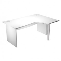 Scrivania compact Agorà - fianco dx melaminico - L160 x P120/80/60 x H73 cm - con supporto metallico - bianco - Artexpor