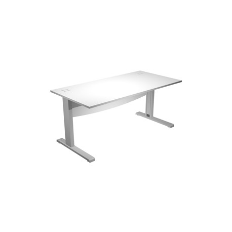 Scrivania Operativa Agorà Basic - fianchi a L metallo - 160 x 80 x L 73 cm - bianco