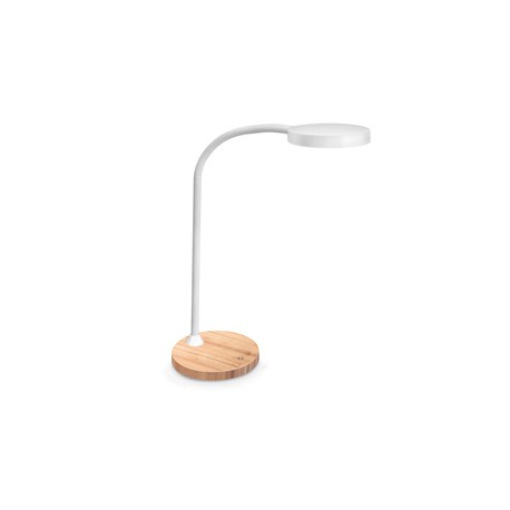 Lampada Flex Desk - a led - con base in legno - bianco - Cep