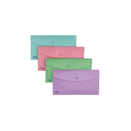 Buste con bottone - PPL - 9,9 x 21 cm - colori assortiti Pastel - Favorit