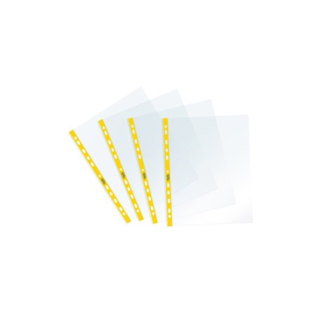 Buste forate Sprint - c/ banda - 22 x 30 cm - giallo - Favorit - conf. 25 pezzi