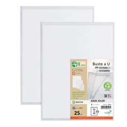 Buste a U Gaia - PP riciclato - buccia - 22 x 30 cm - Sei rota - conf. 25 pezzi