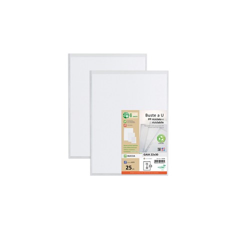 Buste a sacco Gaia - PP riciclato - 22 x 30 cm - buccia - trasparente - Sei rota - conf. 25 pezzi