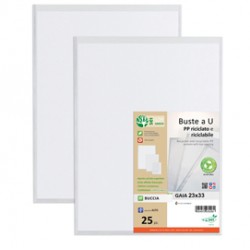 Buste a sacco Gaia - PP riciclato - 23 x 33 cm - buccia - trasparente - Sei rota - conf. 25 pezzi
