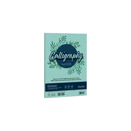 Carta Calligraphy Nature Remake - A4 - 250 gr - acquamarina - Favini - conf. 50 fogli