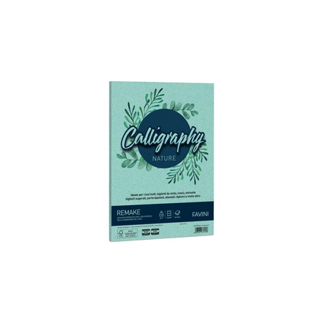 Carta Calligraphy Nature Remake - A4 - 120 gr - acquamarina - Favini - conf. 50 fogli