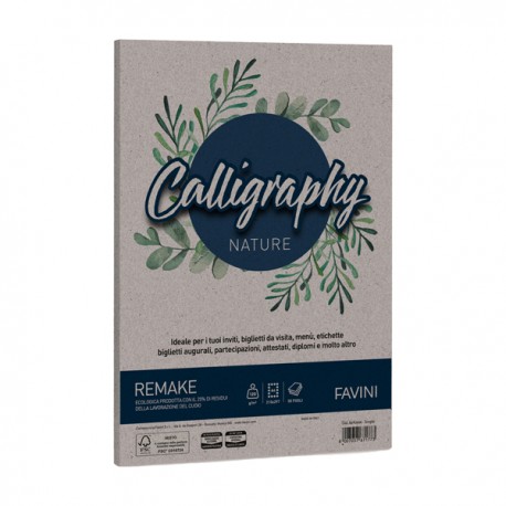 Carta Calligraphy Nature Remake - A4 - 120 gr - scoglio - Favini - conf. 50 fogli