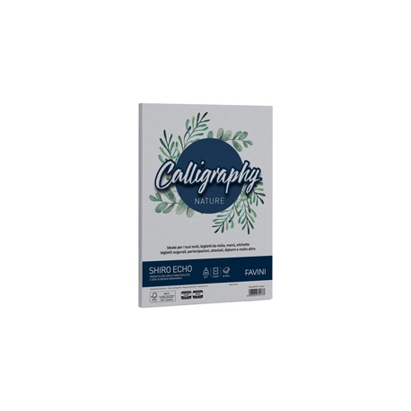 Carta Calligraphy Nature Shiro Eco - A4 - 250 gr - cenere - Favini - conf. 50 fogli