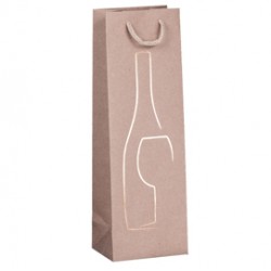 Shopper portabottiglie - con manici in corda - 12 x 37 x 9 cm - avana - Rex Sadoch