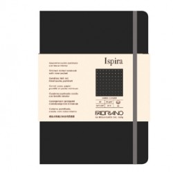 Taccuino Ispira - con elastico - copertina rigida - A5 - 96 fogli - puntinato - nero - Fabriano