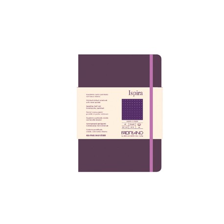 Taccuino Ispira - con elastico - copertina rigida - A5 - 96 fogli - puntinato - viola - Fabriano