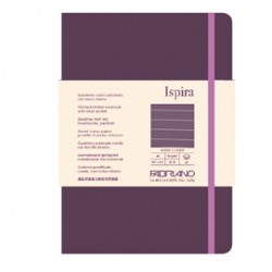 Taccuino Ispira - con elastico - copertina rigida - A5 - 96 fogli - righe - viola - Fabriano
