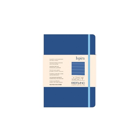 Taccuino Ispira - con elastico - copertina flessibile - A5 - 96 fogli - righe - blu royal - Fabriano
