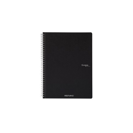 Maxiquaderno Ecoqua original - A4 - 90 gr - 5 mm - 70 fogli - nero - spiralato - Fabriano