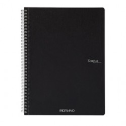 Maxiquaderno Ecoqua original - A4 - 90 gr - 1 rigo - 70 fogli - nero  - spiralato - Fabriano