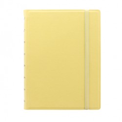 Notebook - con elastico - copertina similpelle - A5 - 56 pagine - a righe - giallo limone - Filofax