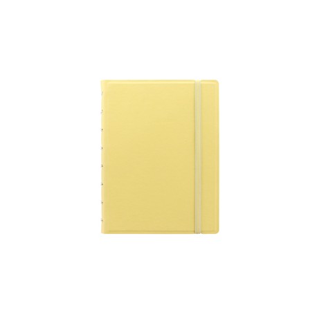 Notebook - con elastico - copertina similpelle - A5 - 56 pagine - a righe - giallo limone - Filofax