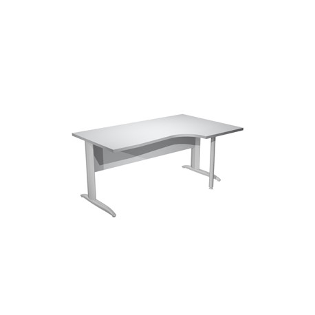Scrivania Compact Destro Easy - 160 x 60/80/100 cm - Grigio/grigio cromato