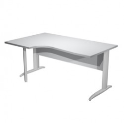 Scrivania Compact Sinistro Easy - 160 x 60/80/100 cm - Grigio/grigio cromato