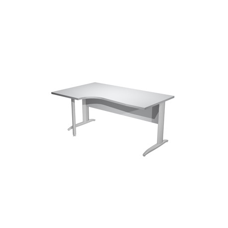 Scrivania Compact Sinistro - 160 x 60/80/100 cm - piano grigio fianchi cromati - Artexport