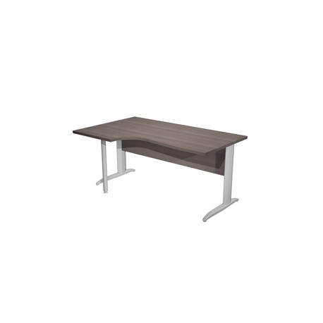 Scrivania Compact Sinistro Easy - 160 x 60/80/100 cm - Frassino toscano/grigio cromato